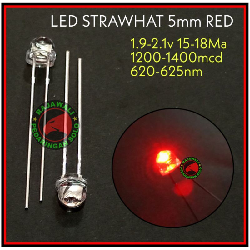 LED STRAW HAT 5mm MERAH STRAWHAT RED