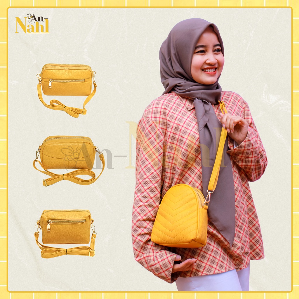 Tas Selempang Wanita Warna Kuning | Slingbag Wanita Tas Papirut Warna Kuning