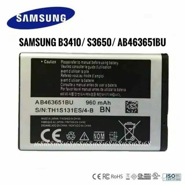 Baterai Batre Samsung B3410 S3650 c3222 c3322 AB463651BU AB463651BN Battery Original