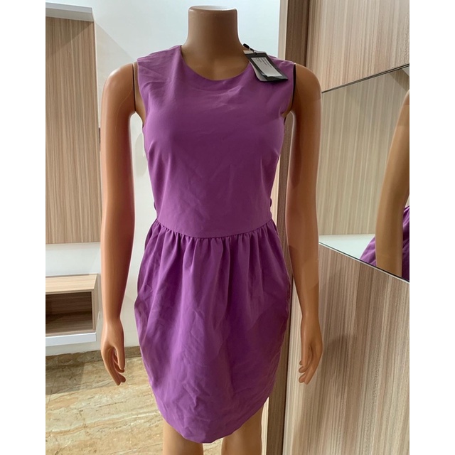 PURPLE CUT OUT SLEEVE DRESS WANITA UNGU SEXY SUMMER TIDAK BERLENGAN
