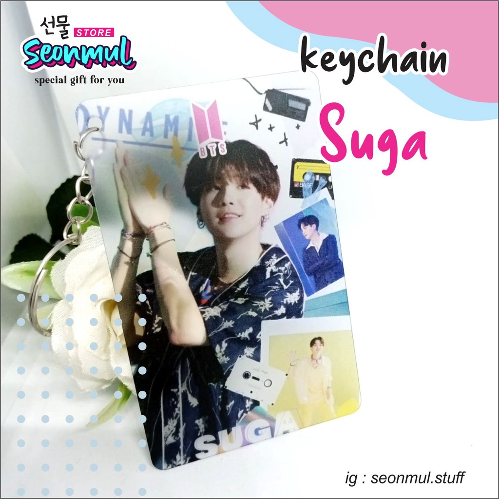 READY STOCK TERBAIK!!! GANTUNGAN KUNCI BTS DYNAMITE TRANSPARANT BTS SUGA