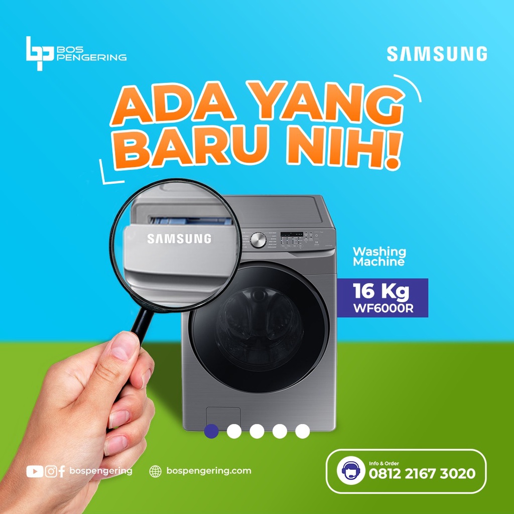 Mesin Cuci Samsung 16 Kg WF16T6000GP Washer Front Loading Samsung 16Kg