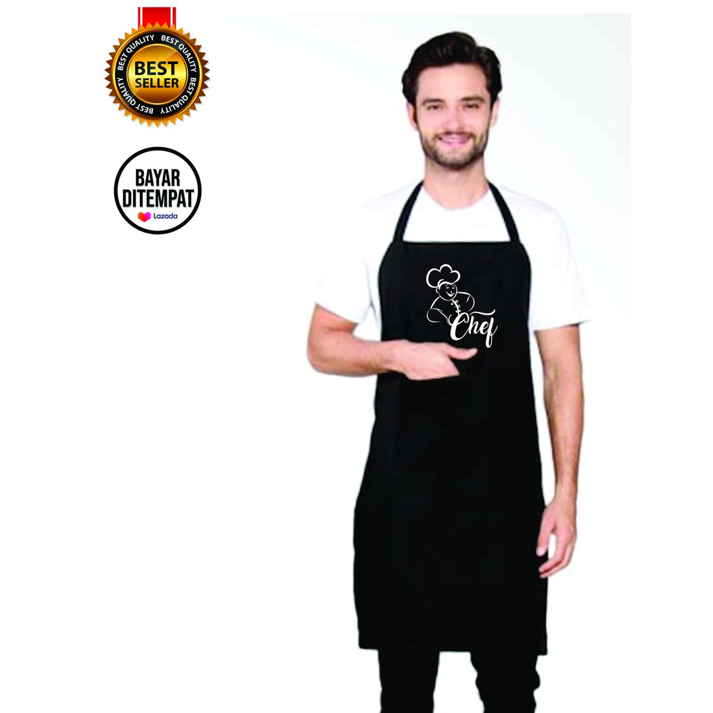 CELEMEK/APRON/RESTORAN/KOKI/MASAK/ CELEMEK MOTIF CHEF