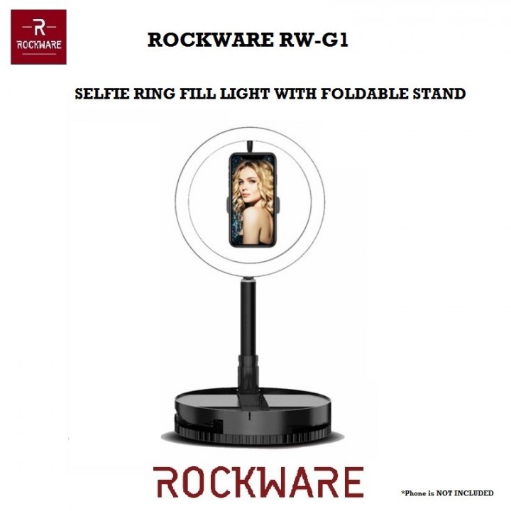 ROCKWARE RW-G1 - Selfie Ring Fill Light LED with Foldable Stand