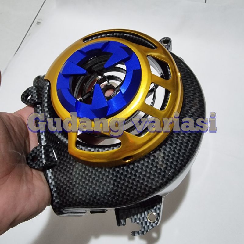 Cover Tutup Kipas carbon Karbon Plus Cover kipas cnc beat Scoopy Karbu Lama