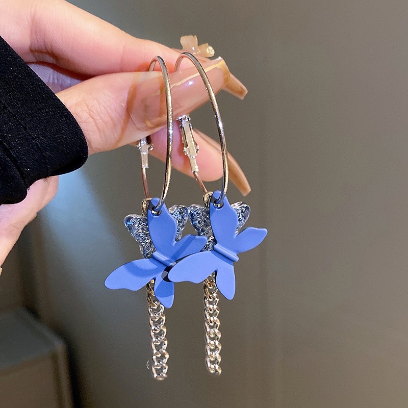 Butterfly Anting Tusuk Gantung Desain Kupu-Kupu Gaya Simpleunik Untuk Wanita