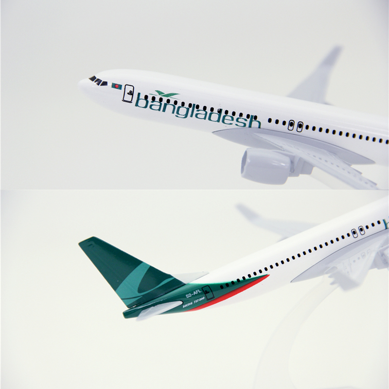 Bangladesh B737 Boeing 737 Model Pesawat Terbang Bahan Metal Ukuran 16CM Untuk Dekorasi / Hadiah