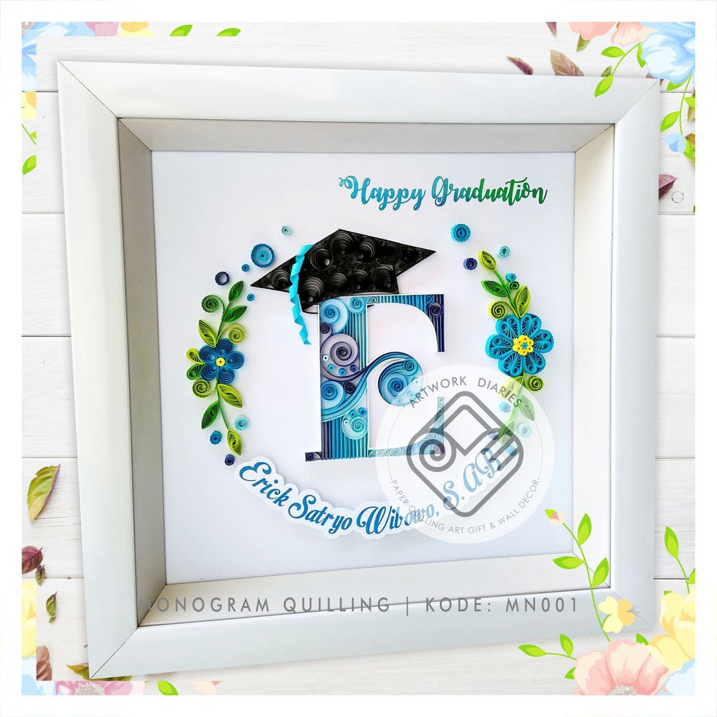 Download Monogram Quilling Mn00 1345 Kado 3d Frame Paper Quilling Art Shopee Indonesia