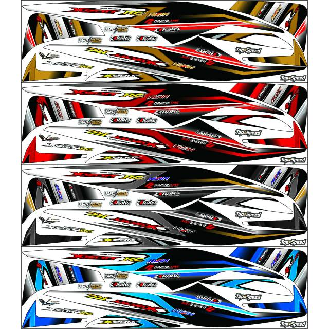 ready stok Striping variasi stiker lis bodi xeon karbu xeon rc xeon lama motif dua laminasi anti pud