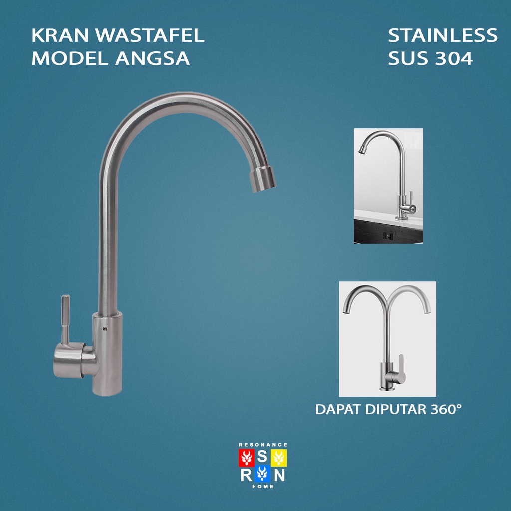 Kran Angsa Full Stainless SUS 304 Lengkung | Kran Angsa Full Stainless | KRAN ANGSA FULL STAINLES SUS 304 KEPALA PENDEK