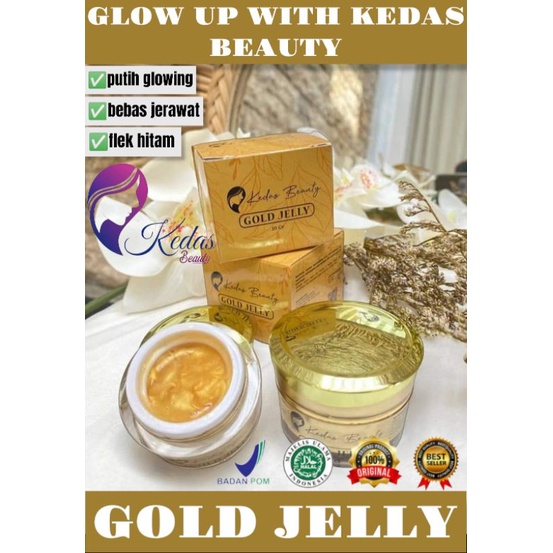 [NEW PRODUK] KEDAS BEAUTY GOLD JELLY ORIGINAL 100℅ BPOM, PAKET SKINCARE ACNE, KOSMETIK/CREAM PERAWAT