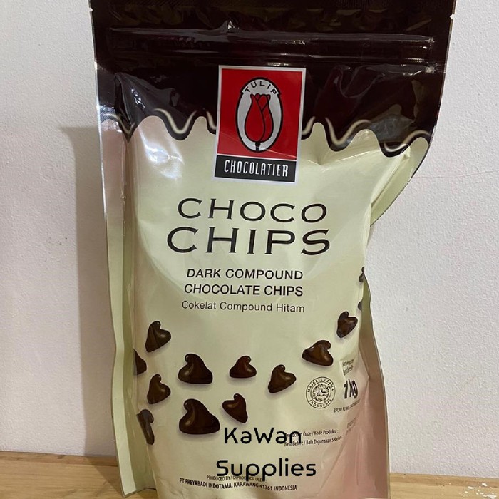 

TULIP CHOCO CHIP DARK COMPOUND CHOCOLATE CHIP - CHIP COKLAT 1KG