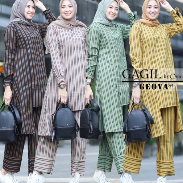 Setelan kulot geova original gagil by ova