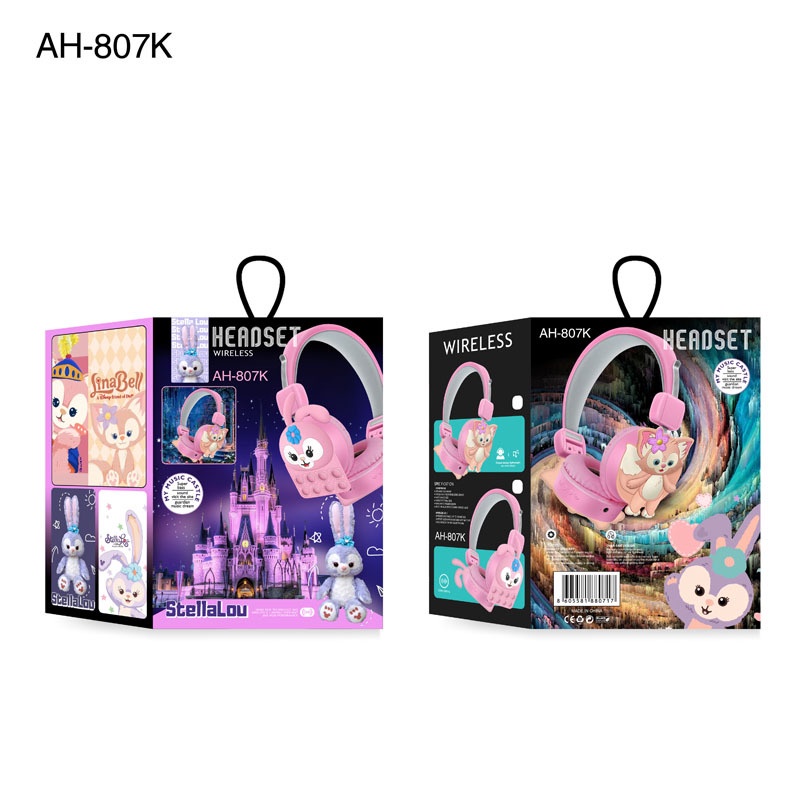 HEADPHONE BLUETOOTH AH-807K FASHION KARTUN LINABELL