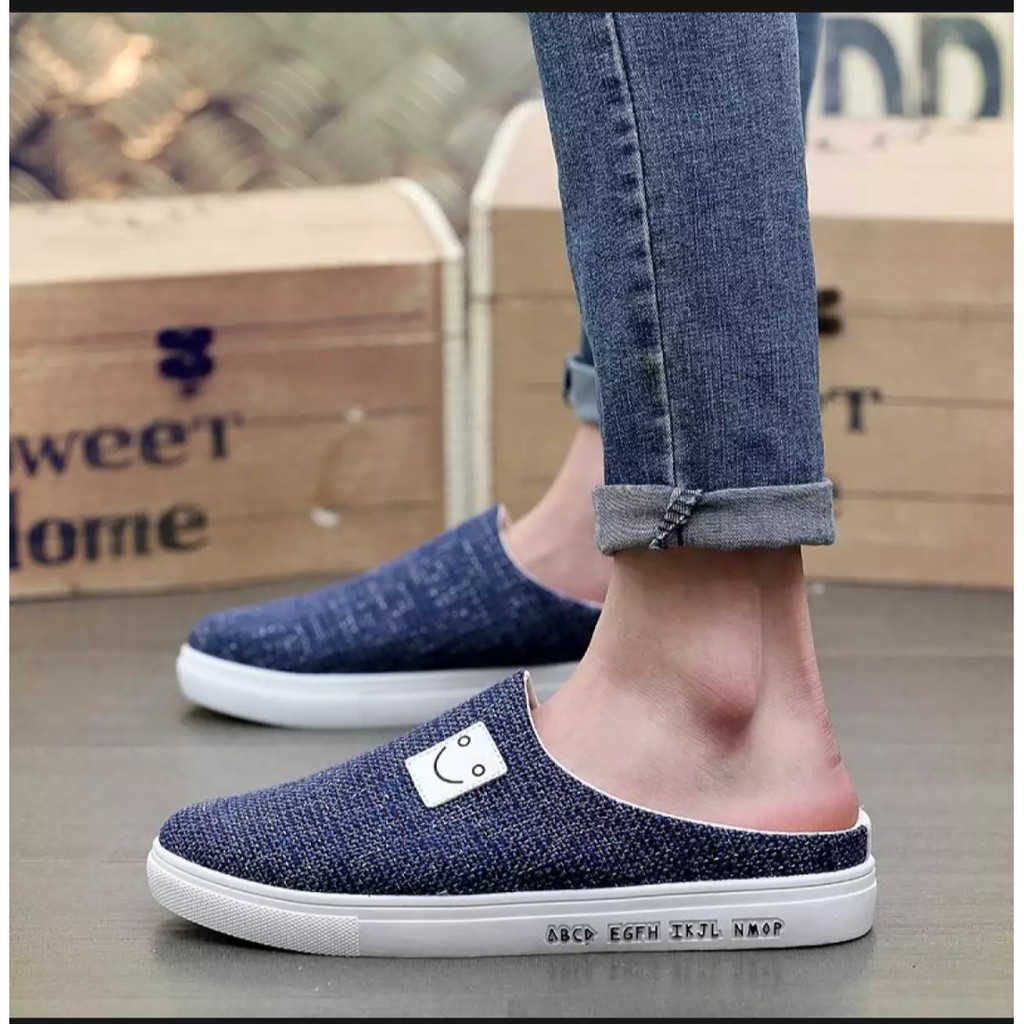 HD SEPATU WANITA SLIP ON MARSMELLOW BEST SELLER MURAH - KREM HITAM BIRU DAN PUTIH