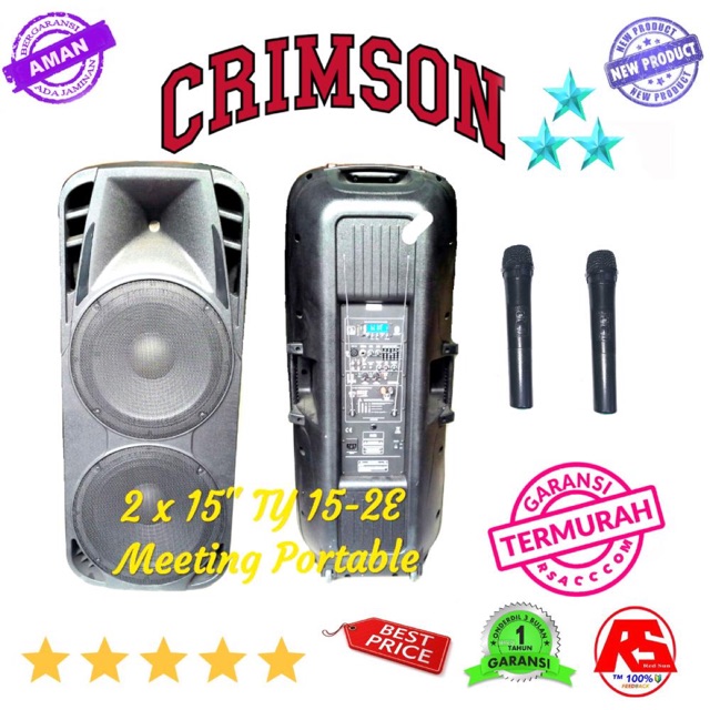 SPEAKER PA MEETING CRIMSON TOA 15 INCH DOUBLE TINGKAT 2 WIRELESS