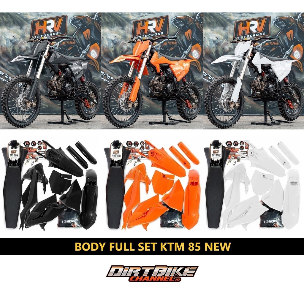 BODY SET BEBEK MODIF GTX KTM 85 NEW HITAM ORANGE PUTIH