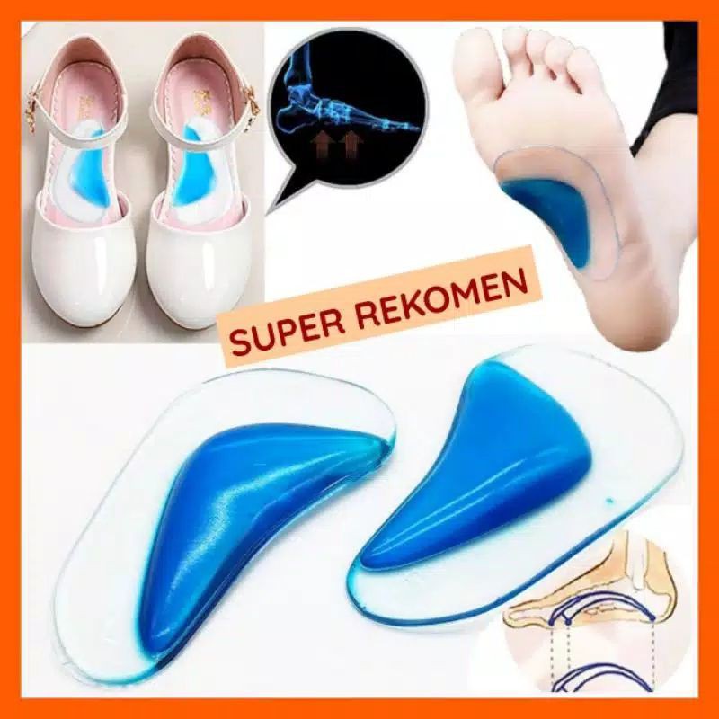 Insole Flat Foot Corrector Support Gel Silicone Gel Kaki Gel Sepatu