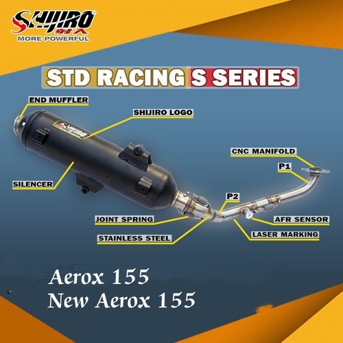 Knalpot STD Racing - SHIJIRO S SERIES - Aerox 155