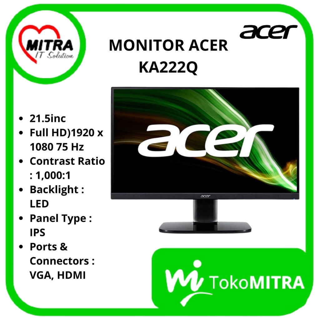 LED MONITOR KOMPUTER ACER KA222Q 21,5INC