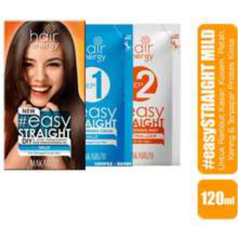 MAKARIZO Hair Energy Easy Straight 120ml X2 STEP Obat Pelurus Rambut