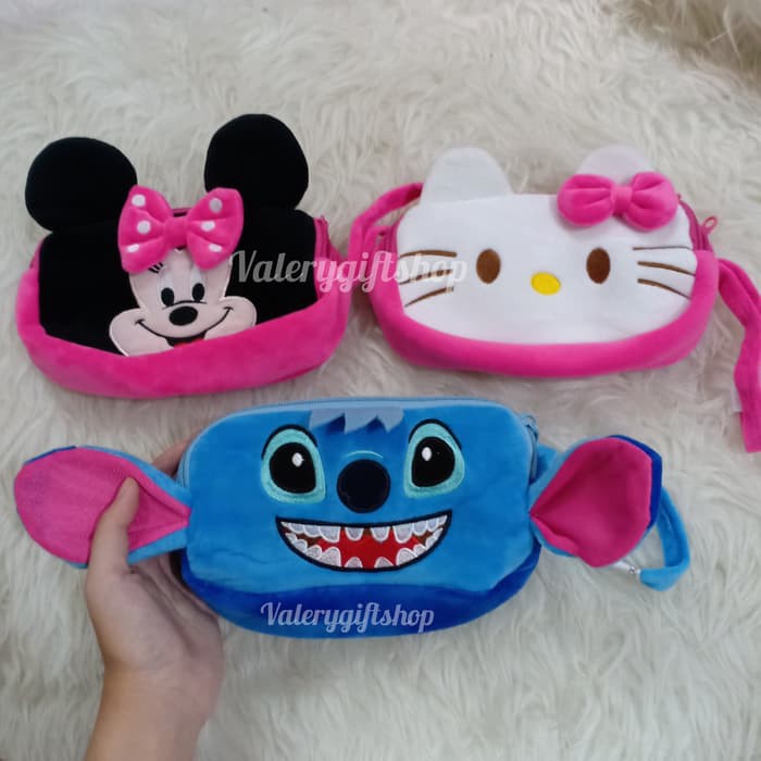 

Tempat Pensil Case Boneka Anak Minnie Mouse / Stitch / Hello Kitty