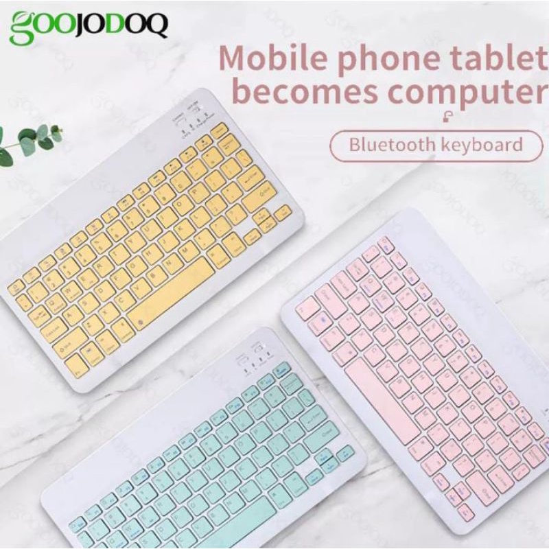 GOOJODOQ Wireless Bluetooth Keyboard Combo USB Office Silent Click Laptop Nirkabel Bluetooth Mini Keyboard Kombinasi 9.7Inch/10 Inch For Ipad Samsung Xiomi Oppo Vivo Iphone Windows