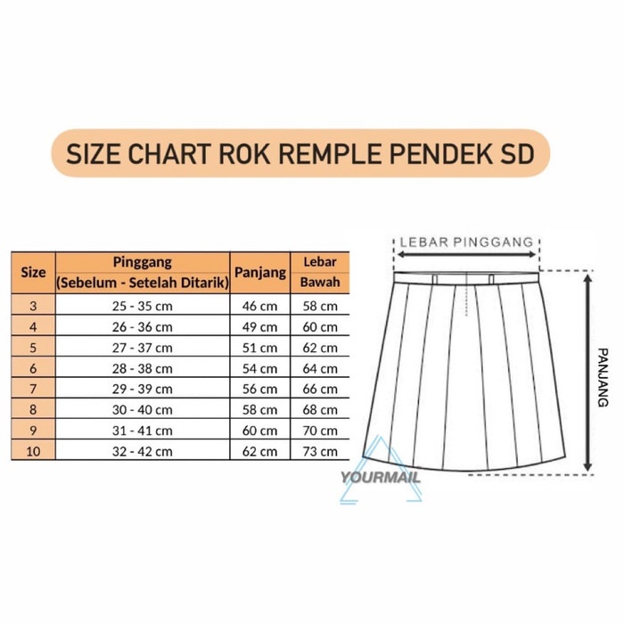 Seragam Rok Remple/Rempel Sd Pendek Biru Benhur 006
