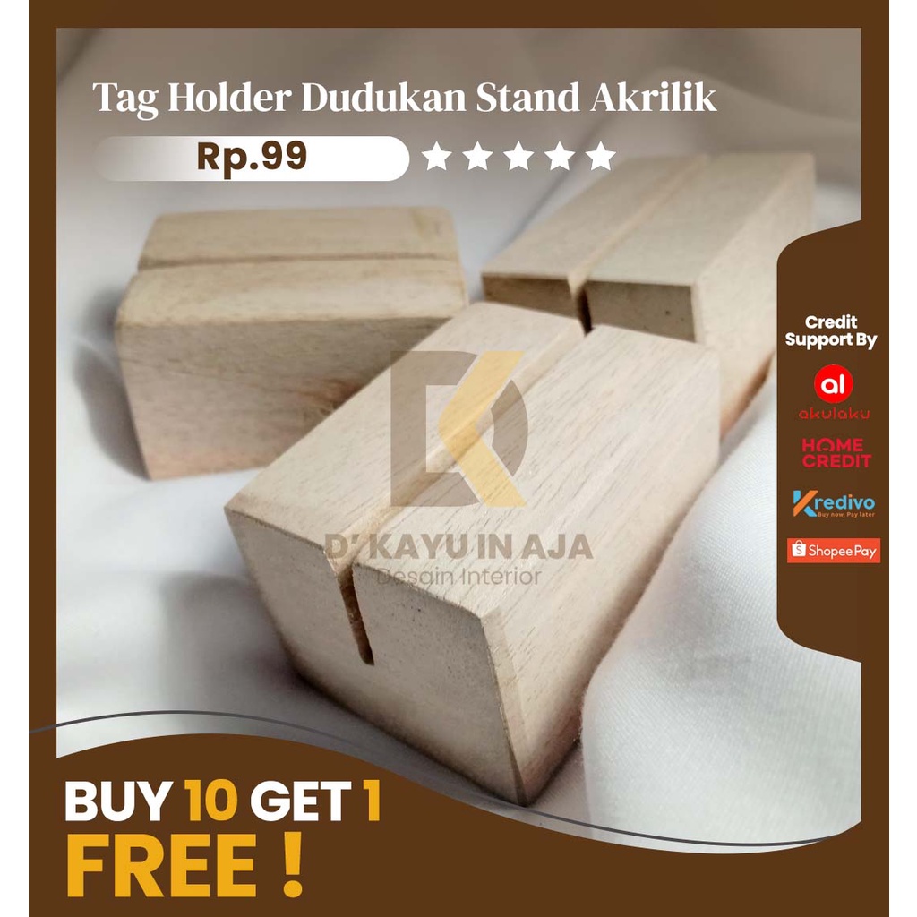 

Price Tag Holder Kayu 8cm 10cm 12cm 15cm Stand Dudukan Akrilik Kaca Foto Cermin 2mm 3mm