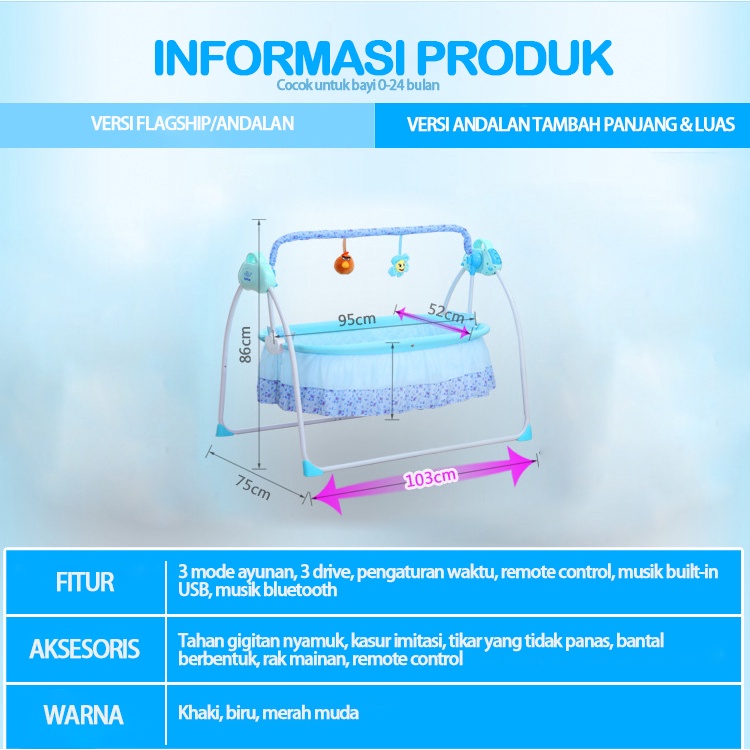 0-2 tahun tempat tidur bayi/tempat tidur bayi goyang/ranjang bayi dengan musik/tempat tidur ayunan bayi listrik