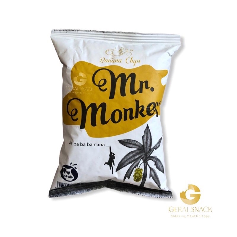 Mr Monkey Keripik Pisang Kepok Khas Lampung Taburan Bumbu Tebal Renyah 140 g