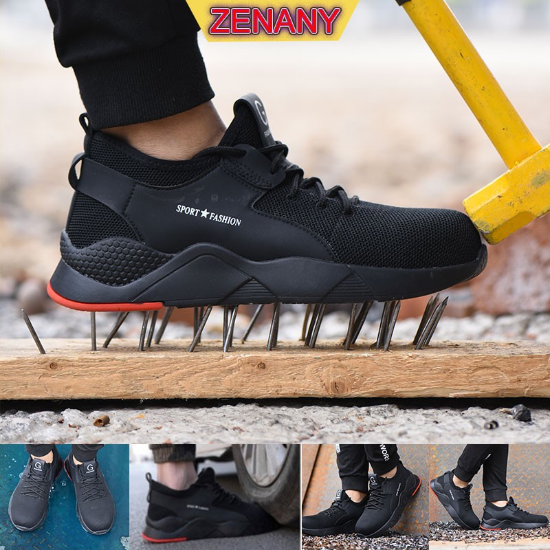 ZENANY  Sepatu safety Pengaman Anti-smashing Anti-piercing Ringan Safety Shoes