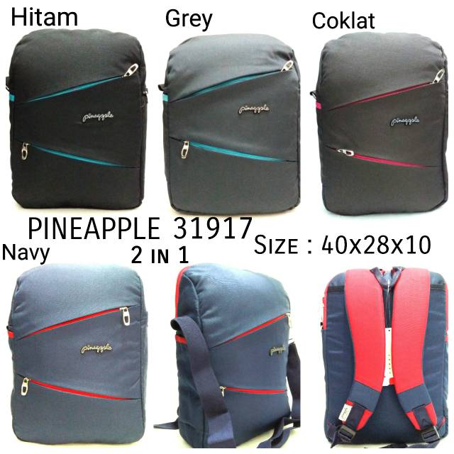 PINEAPPLE 31917 TAS SEKOLAH MULTI FUNGSI 2 IN 1 RANSEL DAN SLEMPANG