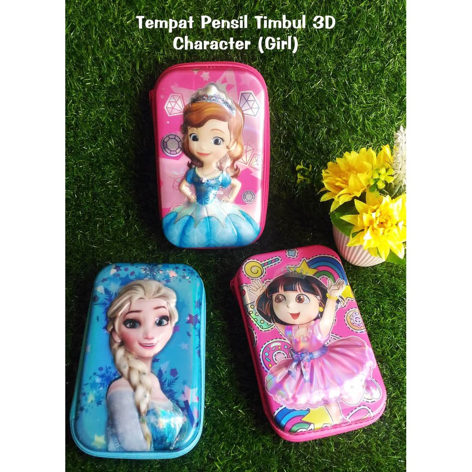 

Kotak Pensil Hardcase Timbul 3D / Pencil Organizer - Karakter Girl