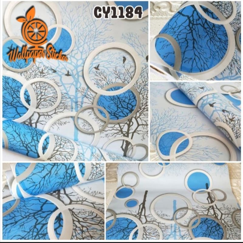 Wallpaper Sticker Dinding 45cmx 10m wallsticker embos polos karakter gh197-2 /cy1184