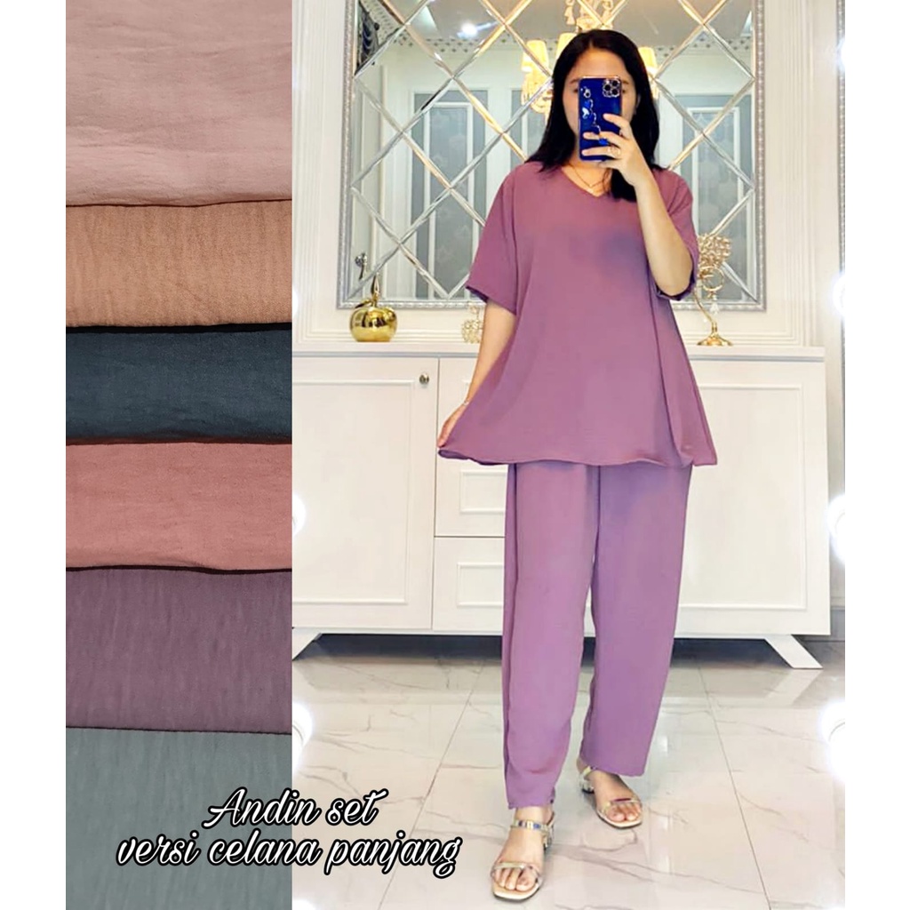 SET CELANA ANDIN VIRAL//SET CELANA ANDIN IKATAN CINTA//SETELAN CELANA PRADA PANJANG//SETELAN WANITA