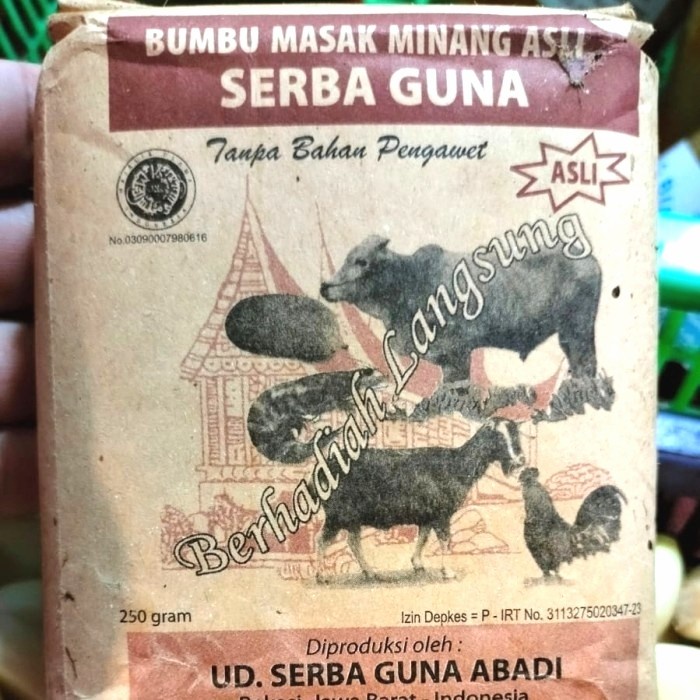 

bumbu masak minang asli serba guna