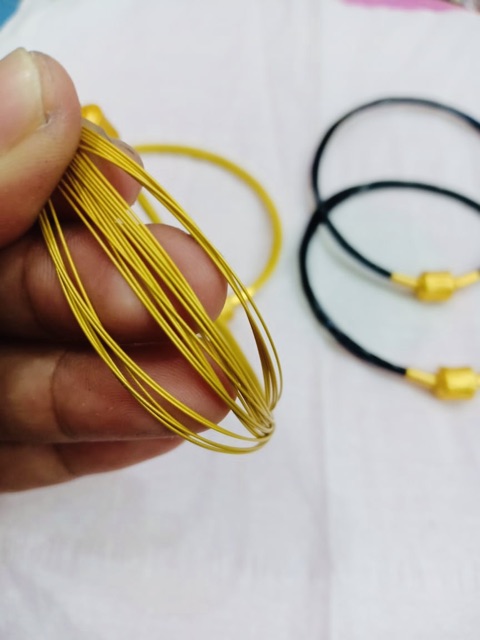 Gelang Tali Kawat Anti Air Waterproof Untuk Charm Liontin Mainan kawat tali korea steal 3mili