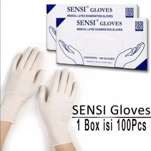 Sarung Tangan Sensi Gloves Latex Karet [1 Box] 100 Pcs