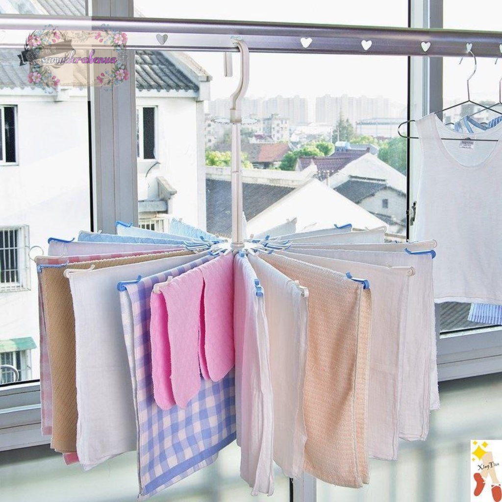 RT88 folding hanger gantungan jemuran baju bayi putar 360 derajat 20 stick pengait SB3474