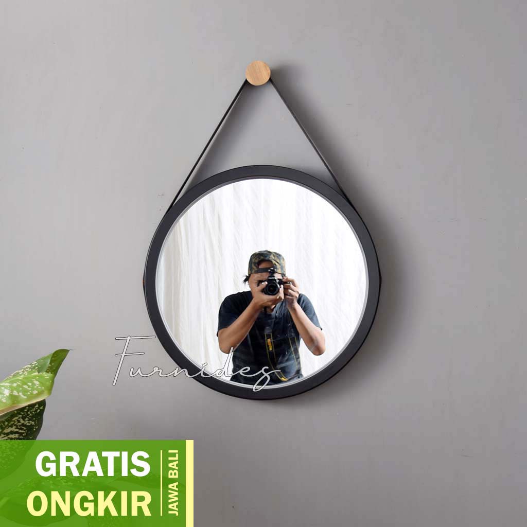 Cermin Dinding Bulat Bundar Gantung Minimalis List 2 5 cm Cermin Dinding Bulat Bundar Gantung Minimalis List 2 5 cm