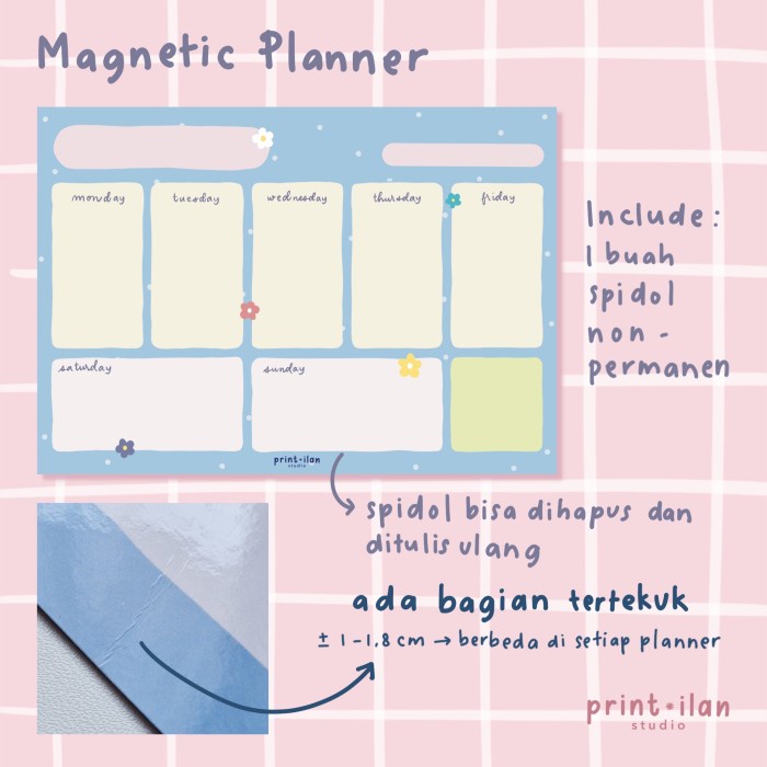 

[RESTOCK] Magnetic Planner | Weekly Planner | Wall Planner by PrintilanStudio - defect