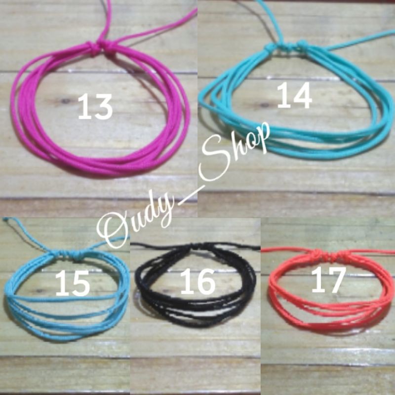 Gelang Tali Prusik Polos Warna Warni