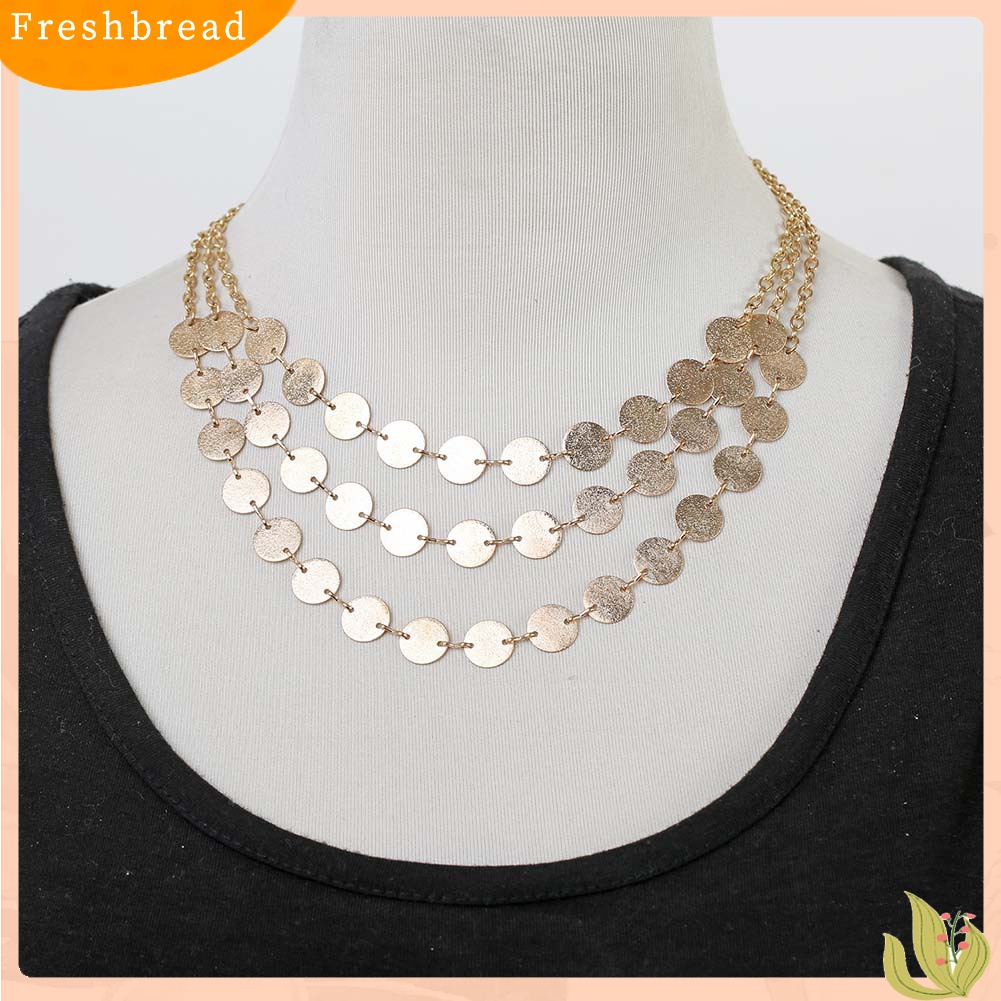 [TERLARIS]Fashion Women Sequin Coin Pendant Multilayer Long Chain Necklace Jewelry Gift