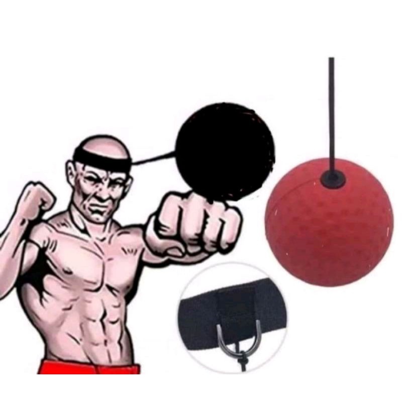 [366SP] BOLA TINJU HEAD BAND REFLEX BALL BOXING 1 BOLA FREE POUCH