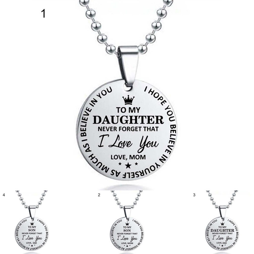 Hu Hu Hu Hu Hu Alat Bantu Pasang Kacamata♡ Kalung Rantai Liontin Bola Motif Print I Love You Bahan Stainless Steel Untuk Aksesoris Perhiasan