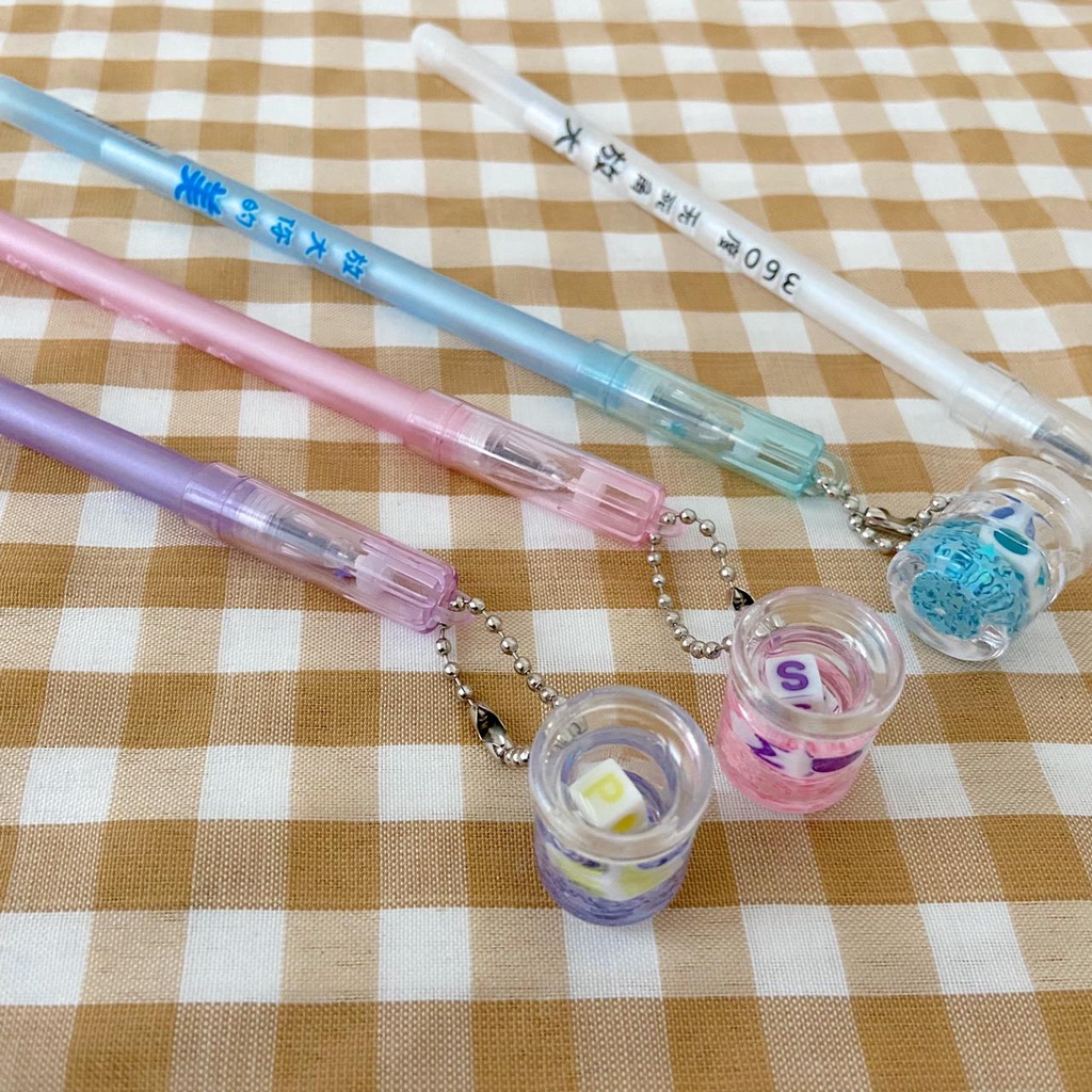 GROSIRAN PULPEN GANTUNGAN RANTAI GELAS DADU TINTA HITAM TERBARU LUCU BOLPEN UNIK PULPEN IMUT TERMURAH READY COD BEST SELLER-1