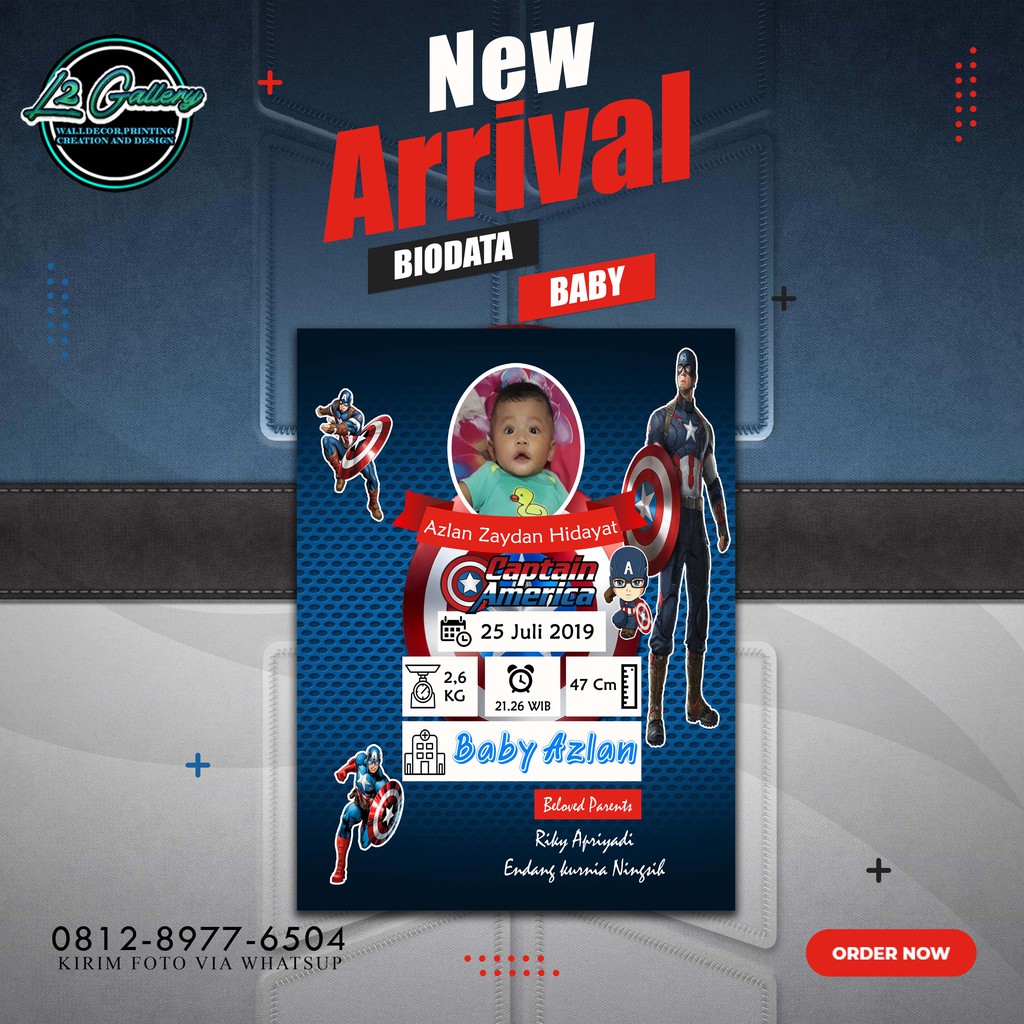 (COD) BIODATA BAYI - BABY BIO - BIODATA KELAHIRAN BAYI UNIK - KADO BABY NEWBORN