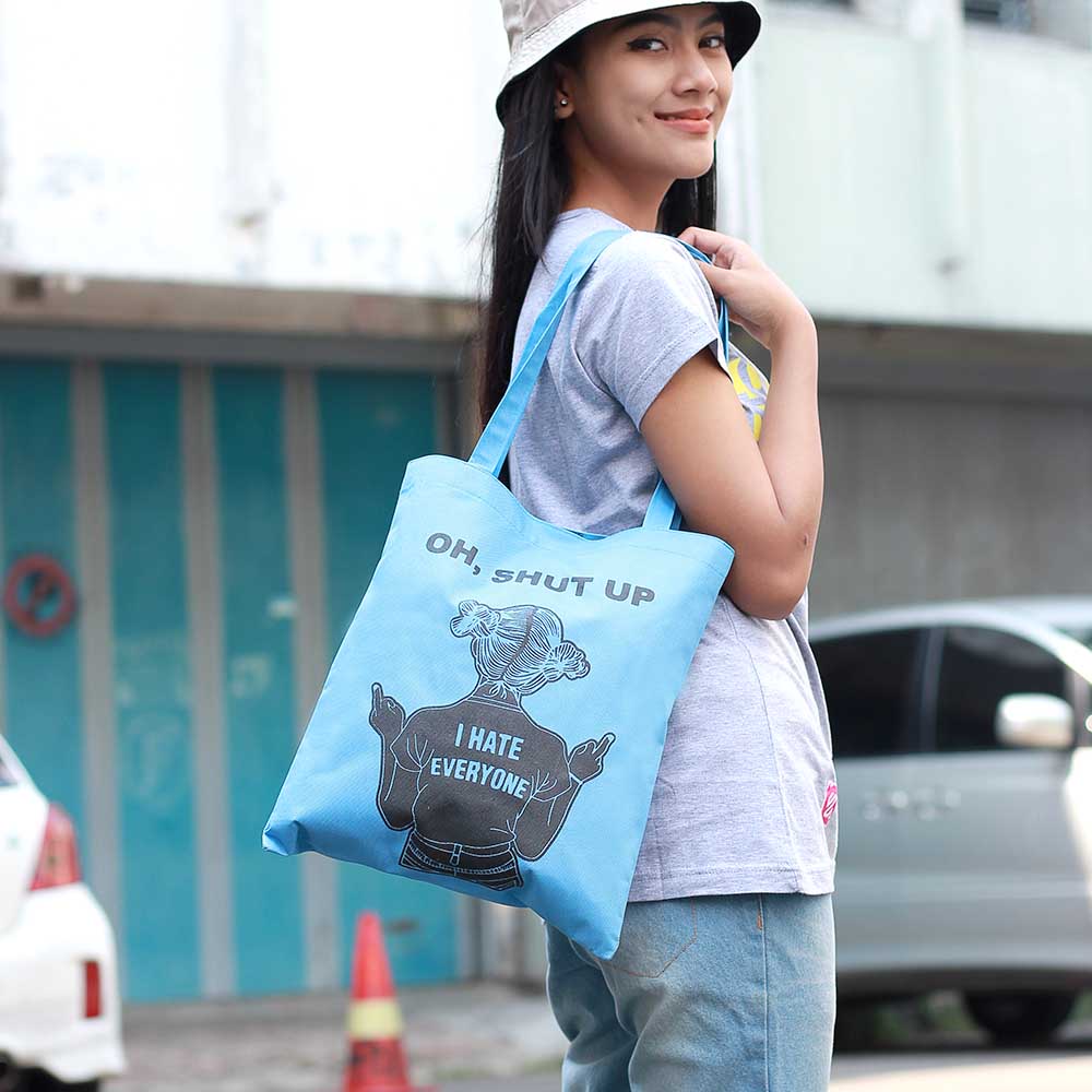 Tas Totebag Wanita Miskha BIRU MUDA