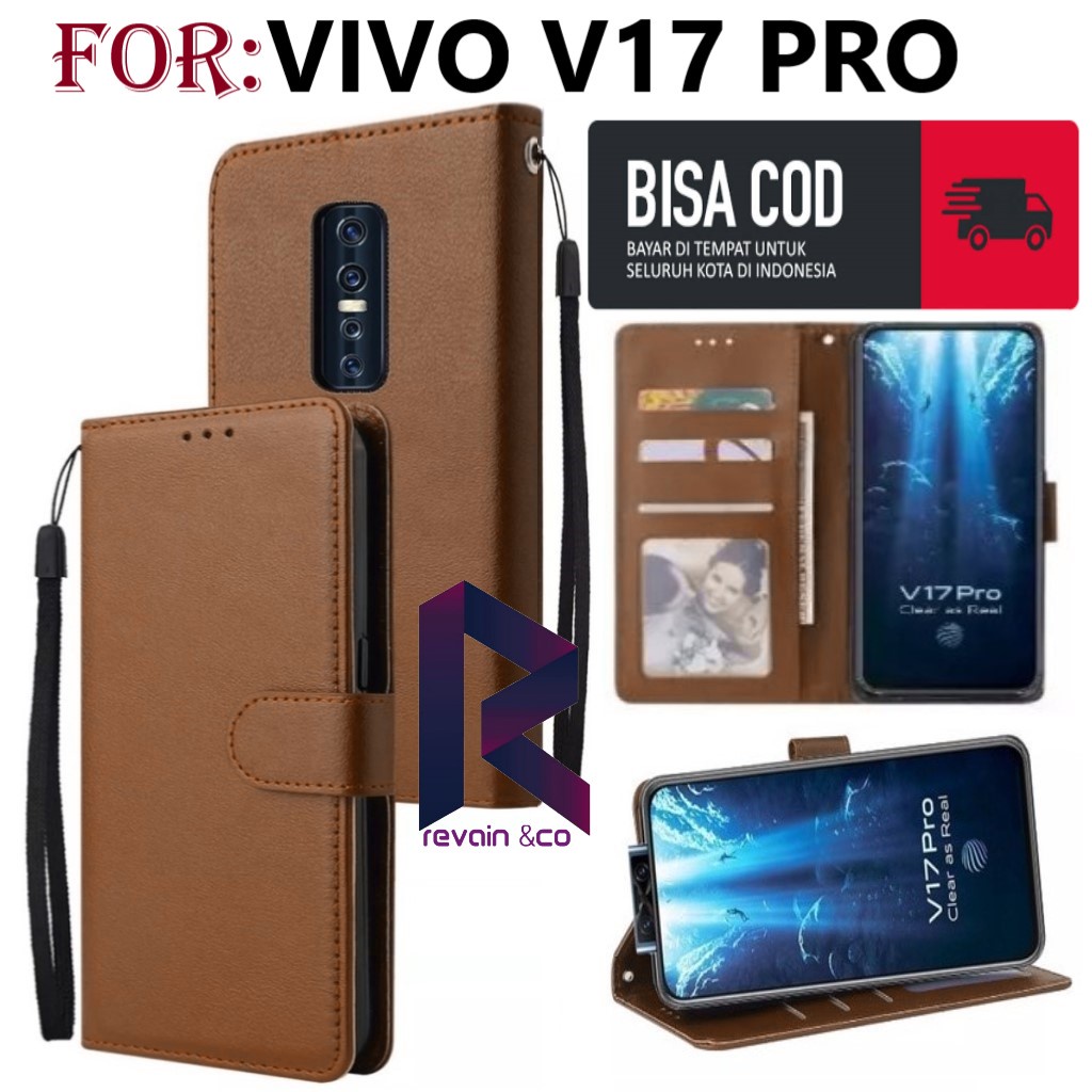 FLIP COVER VIVO V17 PRO CASING DOMPET FLIP WALLET LEATHER KULIT PREMIUM SARUNG BUKA TUTUP FLIP CASE VIVO V17 PRO